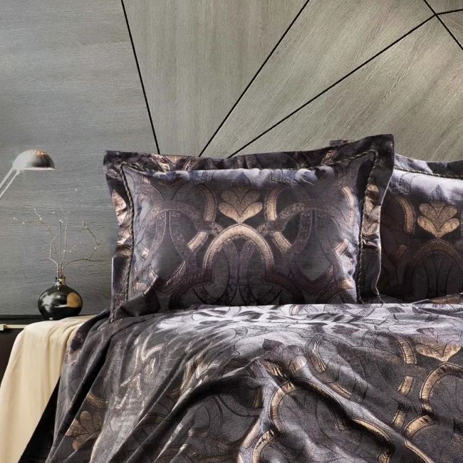Elsyum 4 Parça Çift Kişilik Yatak Örtüsü Takımı / Füme-Bakır - Zebra Casa (1)