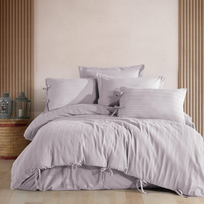 Elvin Çift Kişilik Nevresim Takımı / Lila - Zebra Casa