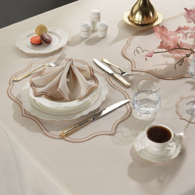 Ester 2'li Amerikan Servis Bej/Bakır - Zebra Casa (1)