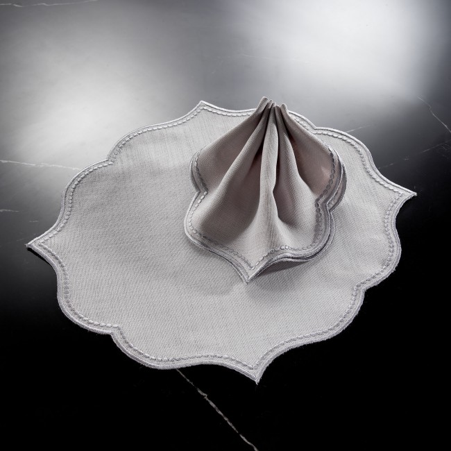 Ester 2'li Peçete Gri/Silver - Zebra Casa