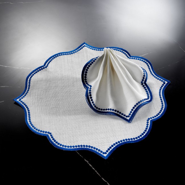 Ester 2'li Peçete Krem/Lacivert - Zebra Casa