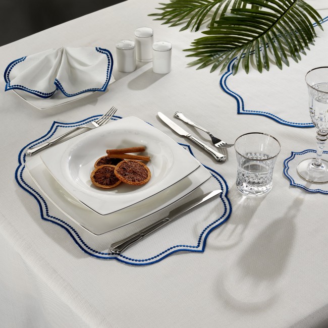 Ester 2'li Peçete Krem/Lacivert - Zebra Casa (1)