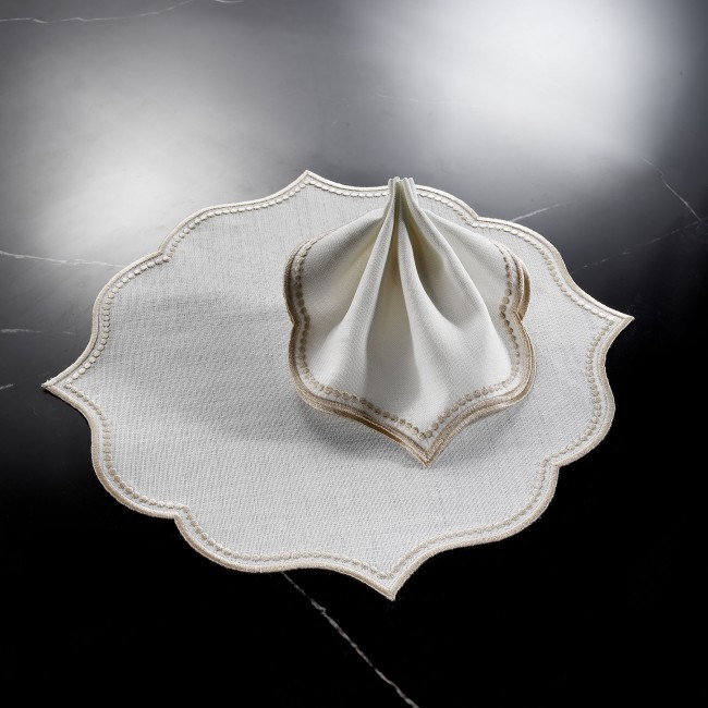 Ester 2'li Peçete Taş/Krem - Zebra Casa