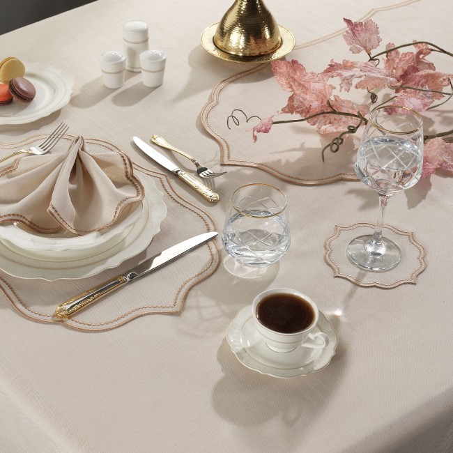 Ester 6'lı Kokteyl Peçetesi Bej/Bakır - Zebra Casa (1)