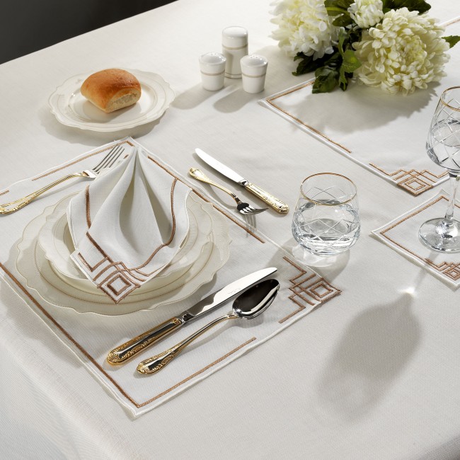 Fame 2'li Peçete Krem/Bakır - Zebra Casa (1)