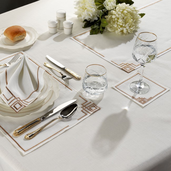 Fame 6'lı Kokteyl Peçetesi Krem/Bakır - Zebra Casa (1)