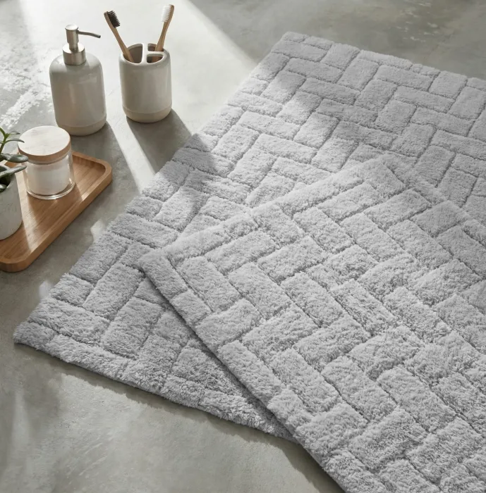 Felica Pamuk Paspas Seti / Açık Gri - 1