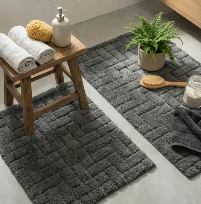 Felica Pamuk Paspas Seti / Koyu Gri - 2