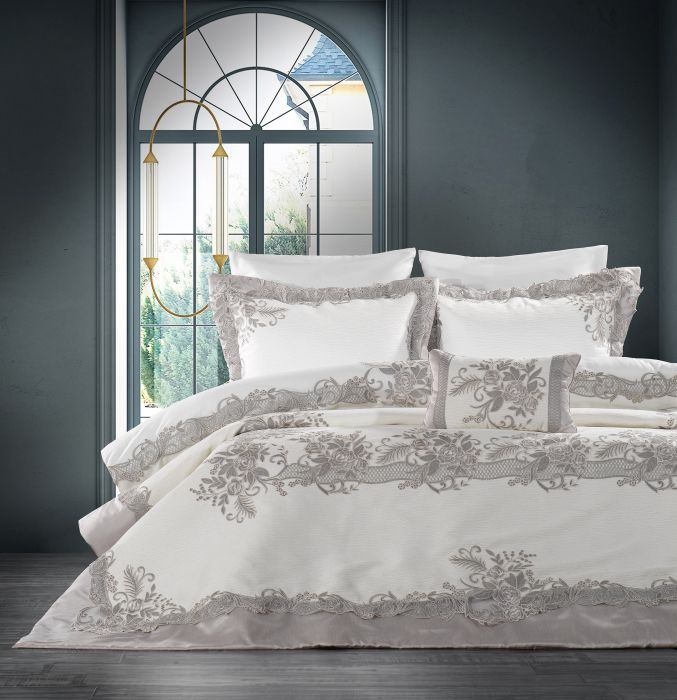 Flora Bedspread Set / Grey