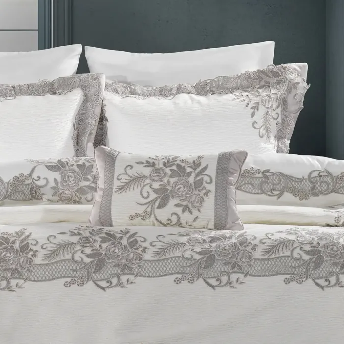 Flora Bedspread Set / Grey - 4