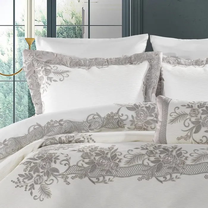 Flora Bedspread Set / Grey - 5