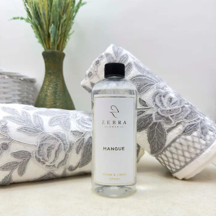 Flora Kokulu Havlu Seti / Gri - 3