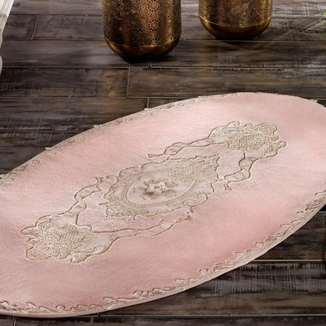 Floransa Ikili Oval Paspas Takımı Pudra - Zebra Casa (1)