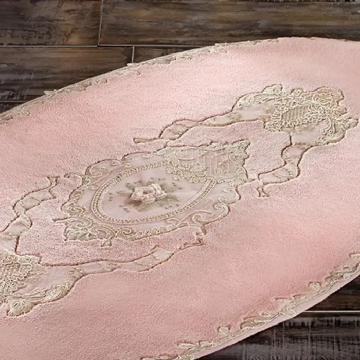 Floransa Ikili Oval Paspas Takımı Pudra - 3
