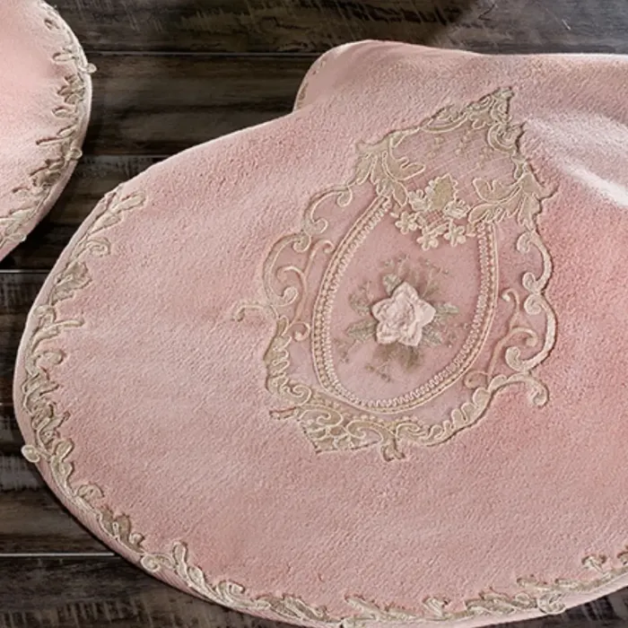 Floransa Ikili Oval Paspas Takımı Pudra - 5
