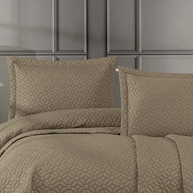 Frezya Çift Kişilik Yatak Örtüsü / Kahverengi - Zebra Casa (1)