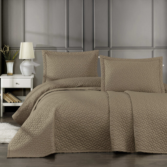 Frezya Çift Kişilik Yatak Örtüsü / Kahverengi - Zebra Casa