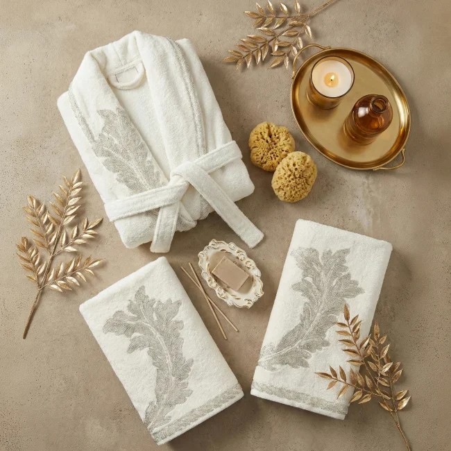 Gisele 6 Parça Bambu Aile Bornoz Seti / Krem - 1