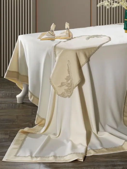 Gisele Masa Örtüsü Takımı / Bej - 3