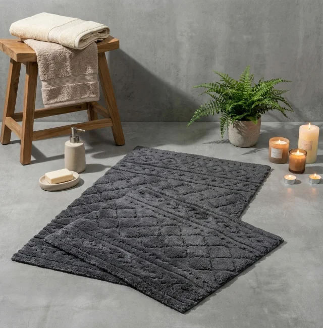 Henra Pamuk Paspas Seti / Koyu Gri - 1