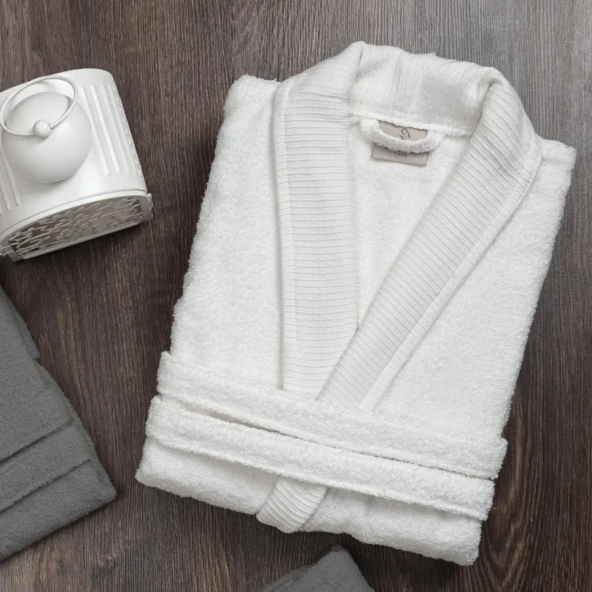 Hera 6 Parça Pamuk Aile Bornoz Seti Krem/Antrasit - 3