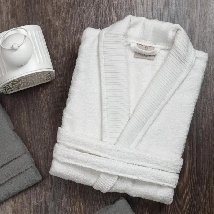 Hera 6 Parça Pamuk Aile Bornoz Seti Krem/Antrasit - 3