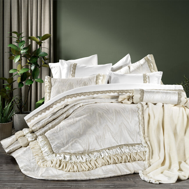 Holly 11 Parça Yatak Seti / Krem - Zebra Casa