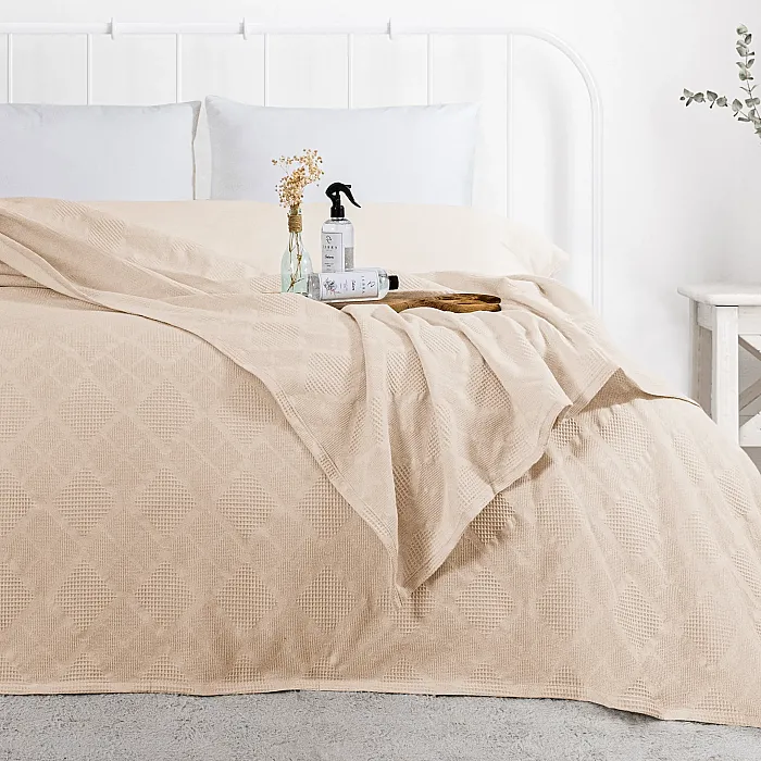 Jakar Tek Kişilik Pamuk Pike / Bej ve 400 ml Oda Kokusu - 1