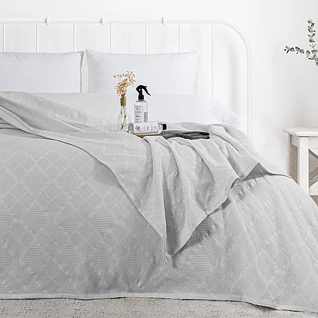 Jakar Tek Kişilik Pamuk Pike / Gri ve 400 ml Oda Kokusu - Zebra Casa