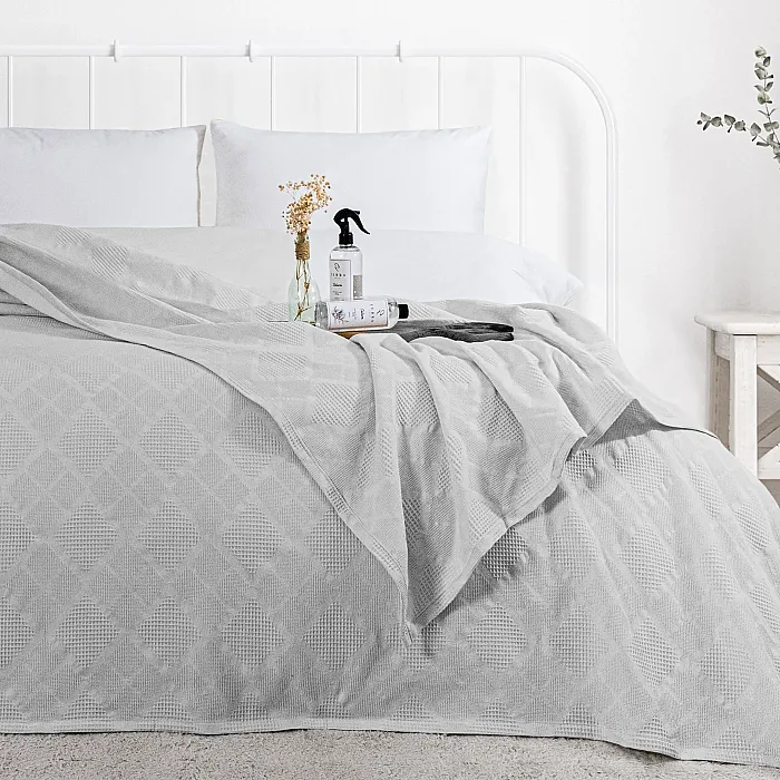 Jakar Tek Kişilik Pamuk Pike / Gri ve 400 ml Oda Kokusu - 1