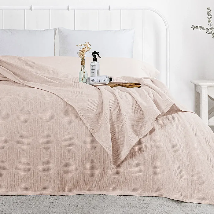 Jakar Tek Kişilik Pamuk Pike / Pudra ve 400 ml Oda Kokusu - 1