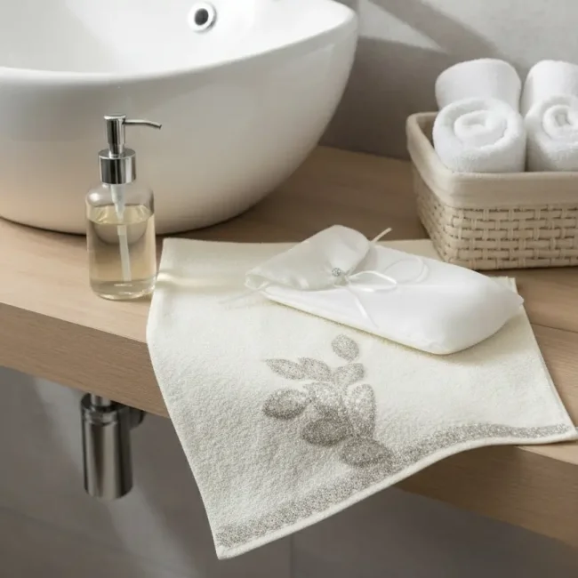 Karen Çeyizlik Keseli Havlu - 2