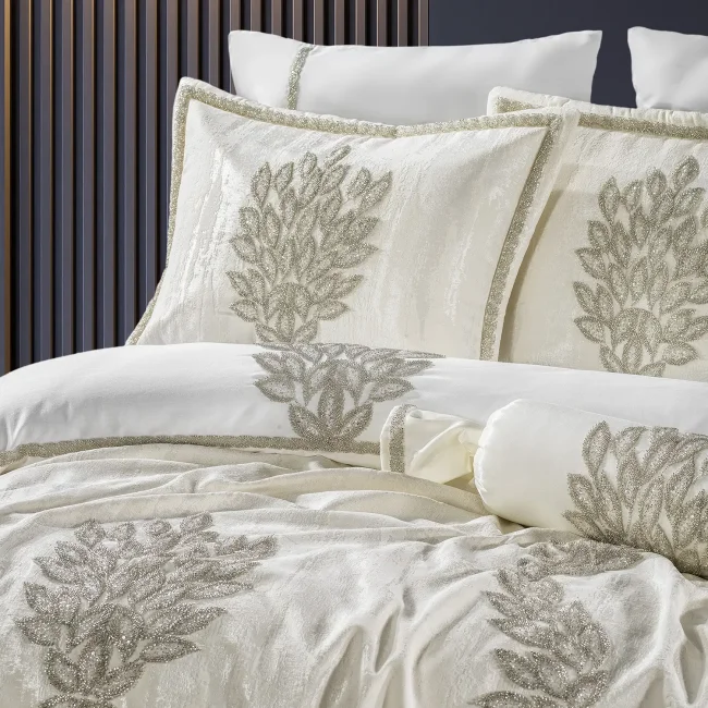 Karen Çift Kişilik Pike Seti / Krem - Zebra Casa (1)