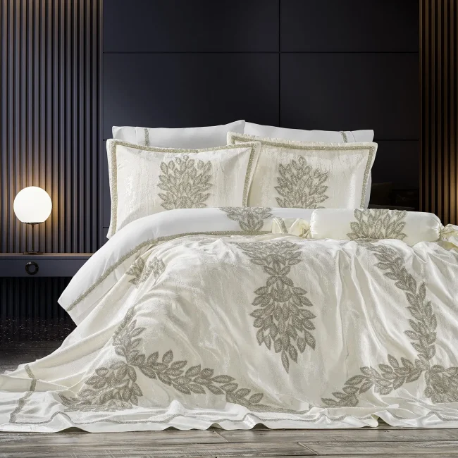 Karen Çift Kişilik Pike Seti / Krem - Zebra Casa