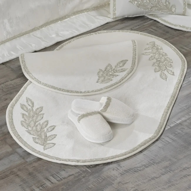 Karen İkili Oval Paspas Takımı / Krem