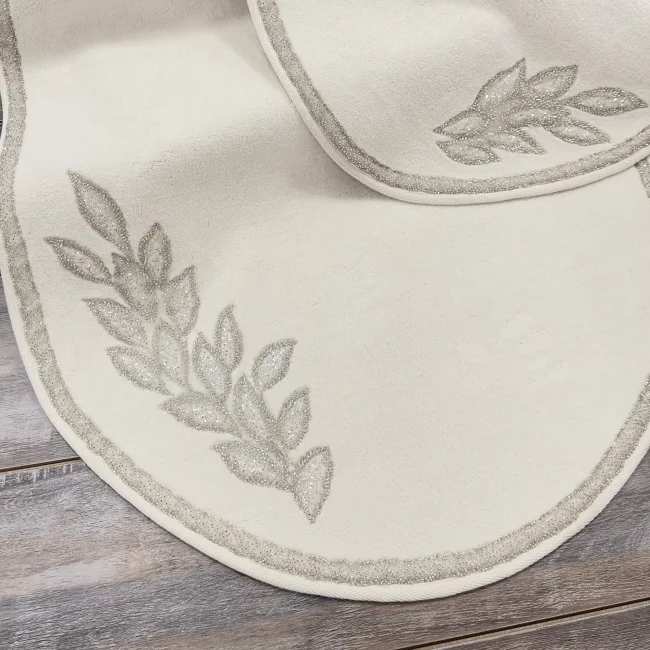 Karen İkili Oval Paspas Takımı / Krem - 3