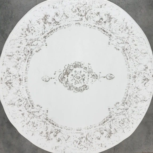 Karsten Yuvarlak 120x120cm Paspas - Halı / Beyaz Gri - 2