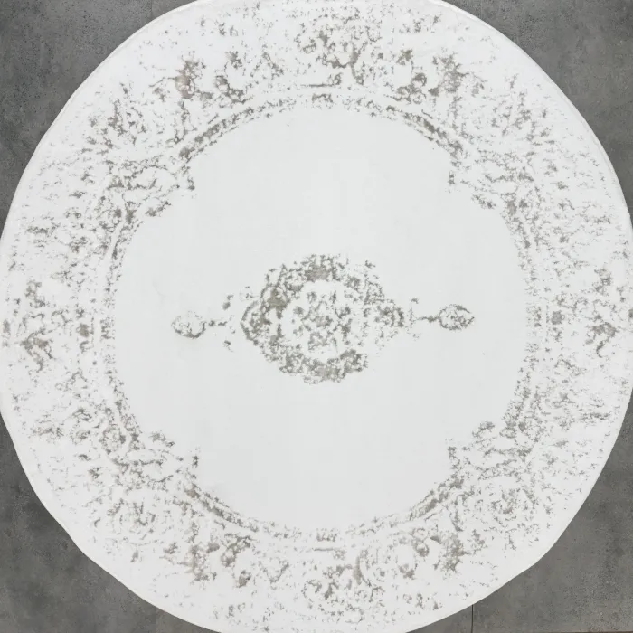 Karsten Yuvarlak 120x120cm Paspas - Halı / Beyaz Gri - 2