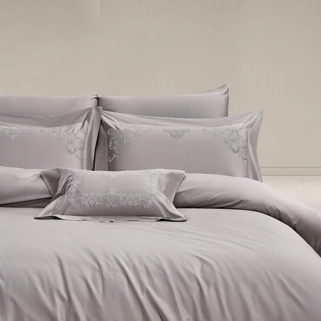 Kelly 400Tc Luxury Nevresim Takımı / Gri - Zebra Casa (1)