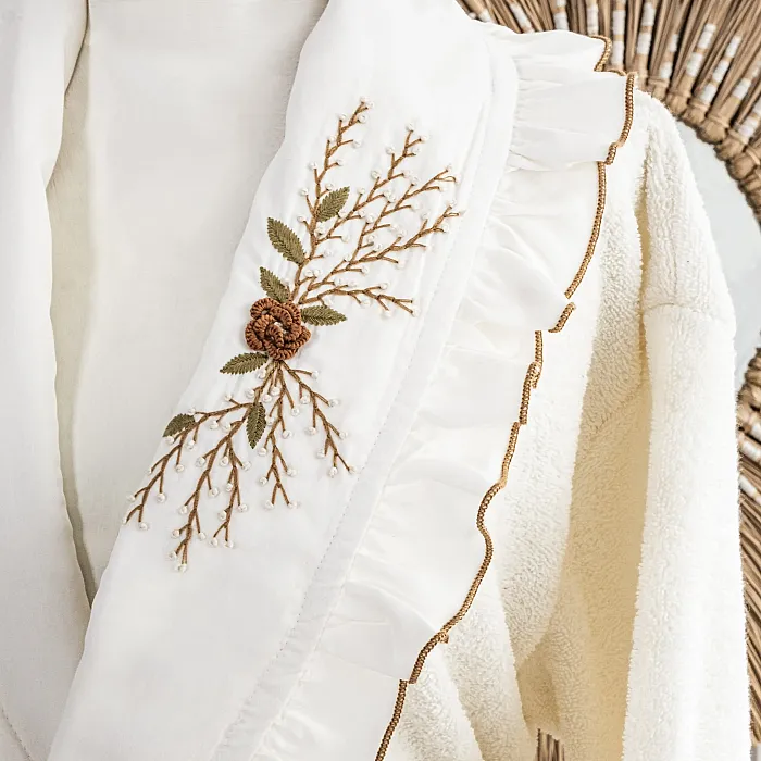 Ladina 6 Parça Pamuk Nakışlı Aile Bornoz Seti - 2