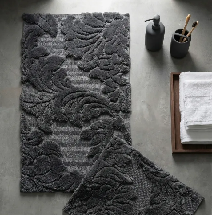 Lavil 2'li Pamuk Paspas Takımı / Koyu Gri - 1