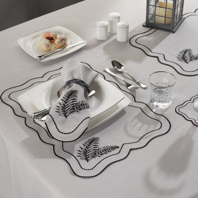 Leaf 2'li Amerikan Servis Gri-Siyah - Zebra Casa (1)