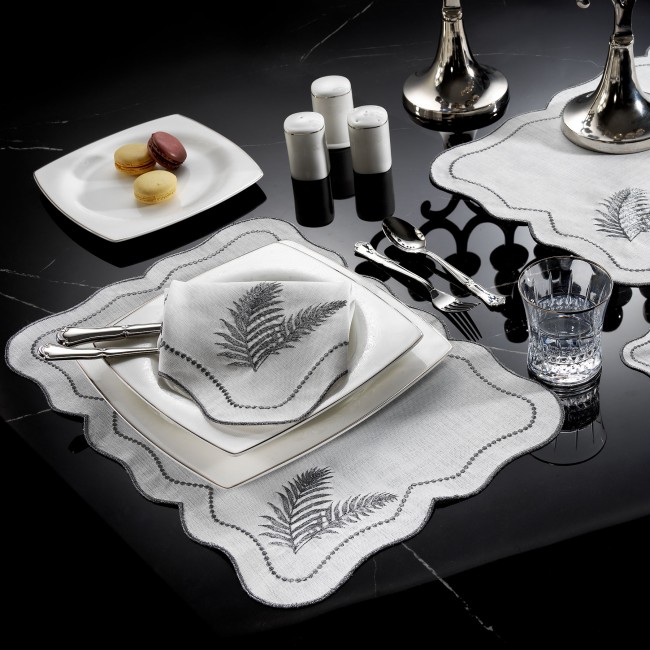 Leaf 2'li Amerikan Servis Krem-Gümüş - Zebra Casa (1)