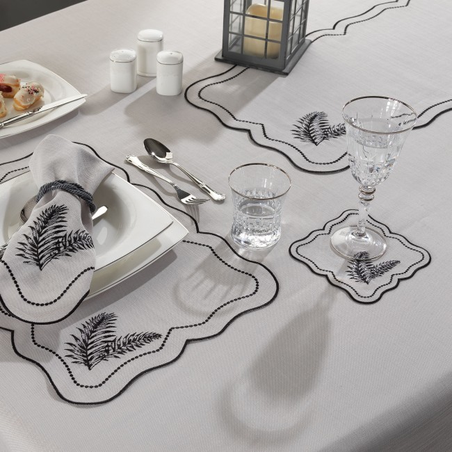 Leaf 6'lı Kokteyl Peçetesi̇ Gri̇/Si̇yah - Zebra Casa (1)