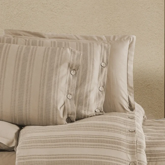 Likya Çift Kişilik Nevresim Takımı / Bej - Zebra Casa (1)