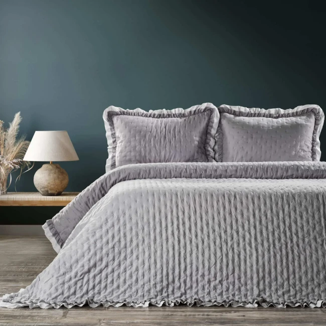 Lima Çift Kişilik Yatak Örtüsü / Gri - Zebra Casa