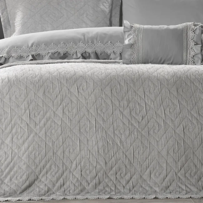 Lizbon 8 Prc. Bedspread Set / Grey - 5