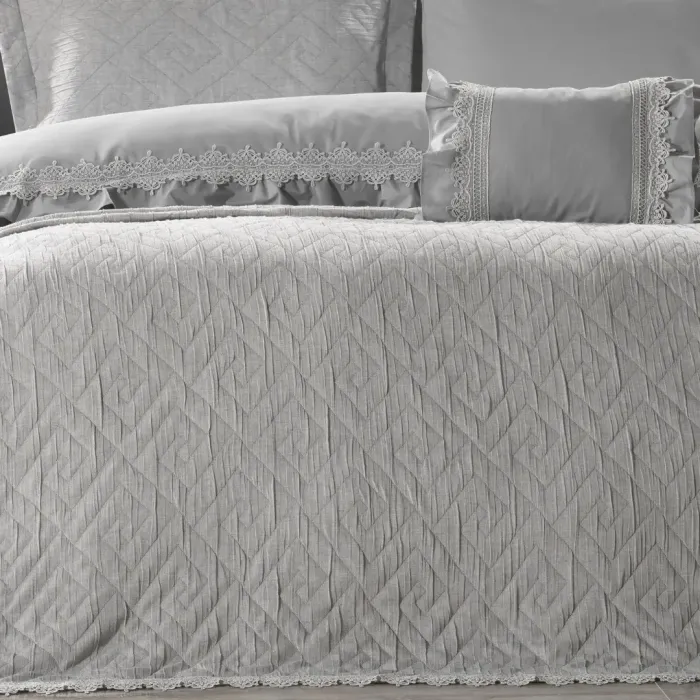 Lizbon 8 Prc. Bedspread Set / Grey - 5