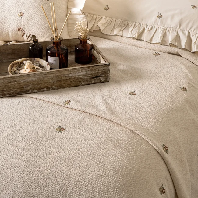 Lottie Nakışlı Pike Takımı / Cappuccino - 4