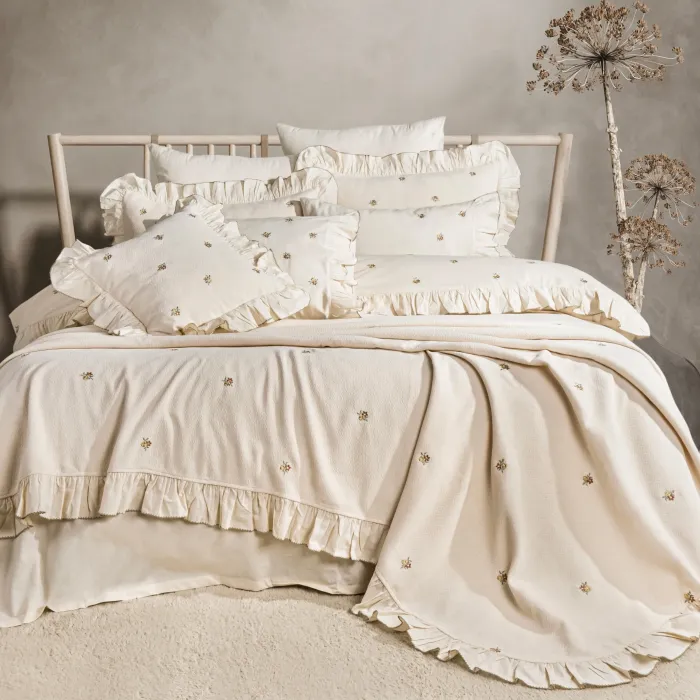 Lottie Nakışlı Pike Takımı / Cappuccino - 1